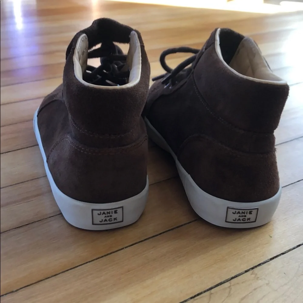 Janie And Jack Leather Sneakers Chukka Boot Brown Dress Shoes Suede Boys Size 3